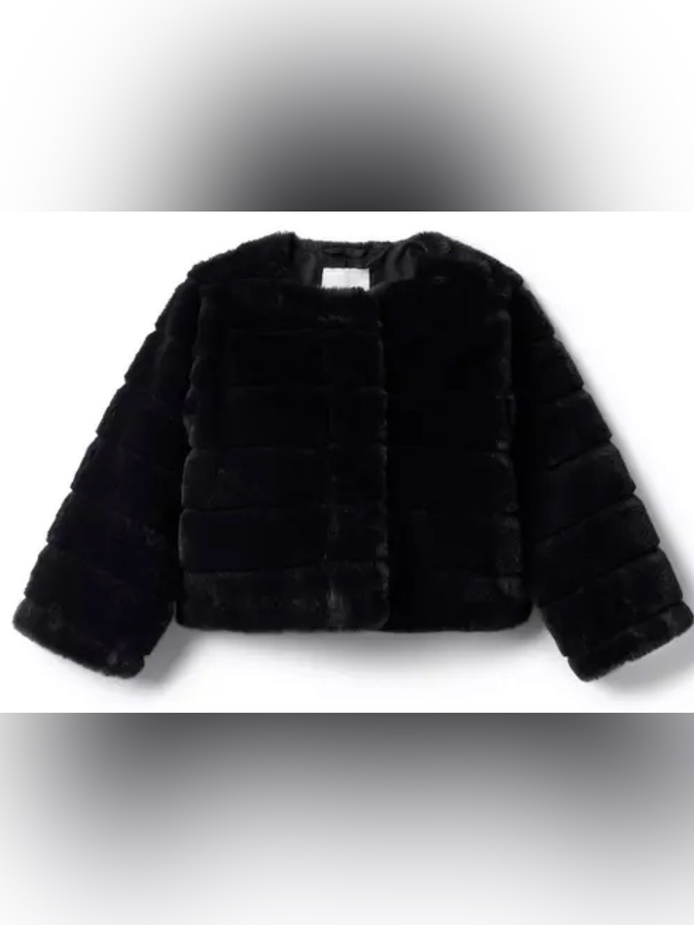 JANIE AND JACK Cropped Faux Fur Coat. Size 7/8.
